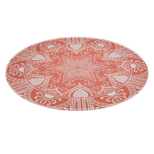 Papaya Mandala Schneidebrett (Ecke)