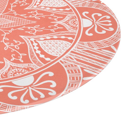 Papaya Mandala Schneidebrett (Ecke)