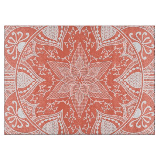 Papaya Mandala Schneidebrett (Vorderseite)