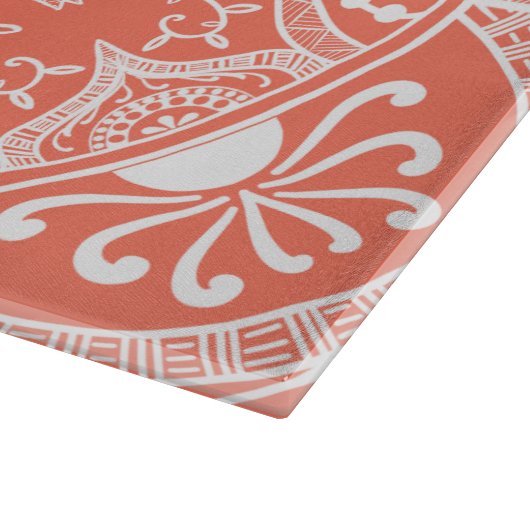 Papaya Mandala Schneidebrett (Ecke)