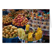 Papaya Melons Frucht Market Grußkarte