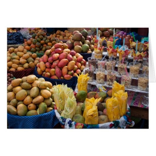 Papaya Melons Frucht Market Grußkarte (Vorderseite (Horizontal))