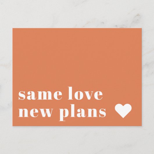 Papaya | Moderne Hochzeitserklärung Postkarte (Vorderseite)