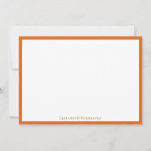 Papaya Orange Einfache Minimalistische Grenzkarte Mitteilungskarte
