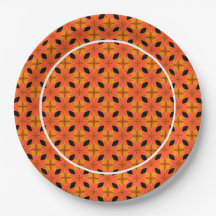 Papaya Orange und Black Tropical Pattern