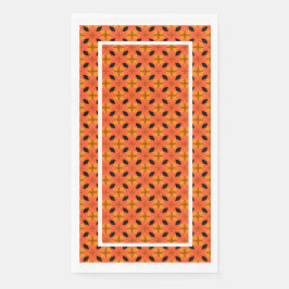 Papaya Orange und Black Tropical Pattern Serviette