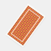 Papaya Orange und Black Tropical Pattern Serviette (Ecke)