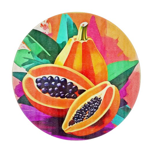 Papaya-Pop in Scheiben Schneidebrett (Vorderseite)