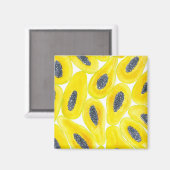 Papaya-Scheiben-Aquarell Magnet (Vorderseite/Rückseite)