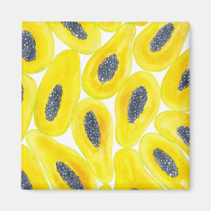 Papaya-Scheiben-Aquarell Magnet