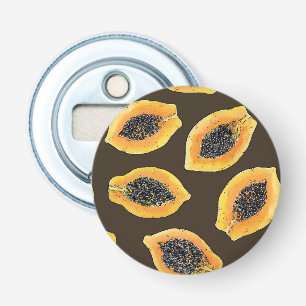 Papaya-Scheiben auf dunkelbraun Flaschenöffner