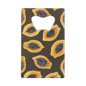 Papaya-Scheiben auf dunkelbraun Geldbeutel Flaschenöffner (Rückseite)