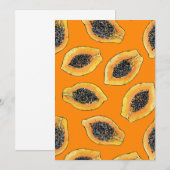 Papaya-Scheiben auf Orange (Vorne/Hinten)