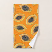 Papaya-Scheiben auf Orange Badhandtuch Set (Handtuch)