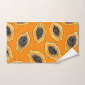 Papaya-Scheiben auf Orange Badhandtuch Set (Handtuch)