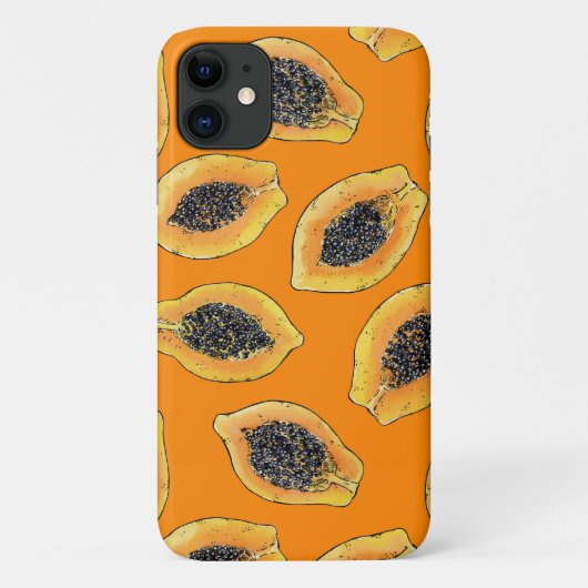Papaya-Scheiben auf Orange Case-Mate iPhone Hülle (Rückseite)