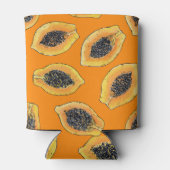 Papaya-Scheiben auf Orange Dosenkühler (Rückseite)