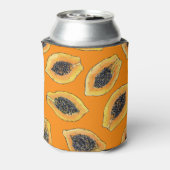 Papaya-Scheiben auf Orange Dosenkühler (Kanne Rückseite)