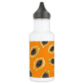 Papaya-Scheiben auf Orange Edelstahlflasche (Links)