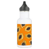 Papaya-Scheiben auf Orange Edelstahlflasche (Rechts)