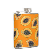 Papaya-Scheiben auf Orange Flachmann (Rechts)