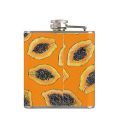 Papaya-Scheiben auf Orange Flachmann (Rückseite)