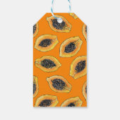 Papaya-Scheiben auf Orange Geschenkanhänger (Rückseite)