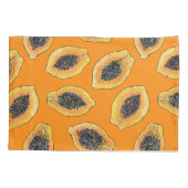Papaya-Scheiben auf Orange Kissenbezug (Rückseite)