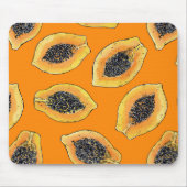 Papaya-Scheiben auf Orange Mousepad (Vorne)