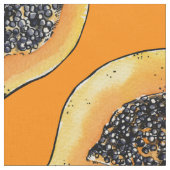 Papaya-Scheiben auf Orange Stoff (Nahaufnahme)