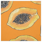 Papaya-Scheiben auf Orange Stoff (Muster)