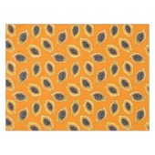 Papaya-Scheiben auf Orange Tischdecke (Vorderseite (Horizontal))