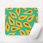 Papaya-Scheiben auf Türkis Mousepad (Mit Mouse)