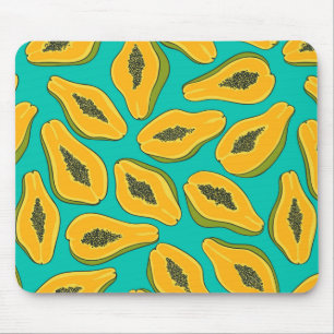 Papaya-Scheiben auf Türkis Mousepad