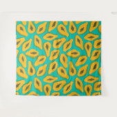 Papaya-Scheiben auf Türkis Wandteppich (Vorderseite (Horizontal))