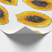 Papaya-Scheiben Geschenkpapier (Ecke)