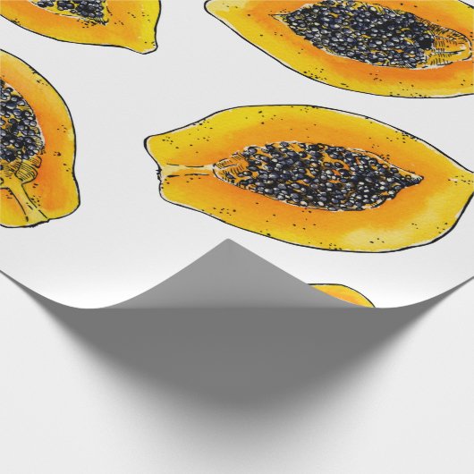 Papaya-Scheiben Geschenkpapier (Ecke)