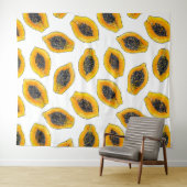 Papaya-Scheiben Wandteppich (Beispiel (Horizontal))