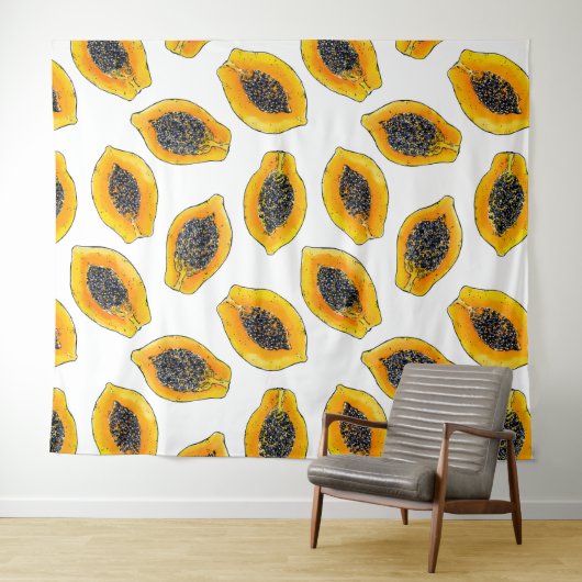 Papaya-Scheiben Wandteppich (Beispiel (Horizontal))