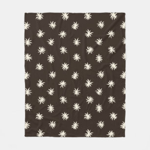 Papaya-Sonnenuntergang Schwarz-Weiß-Blumen- Blende Fleecedecke