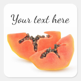 Papaya-Stücke Quadratischer Aufkleber
