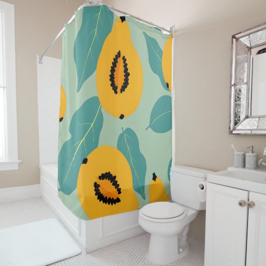 Papaya-Studie Duschvorhang (Beispiel)