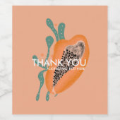 Papaya Tropical Frucht Abstrakt Vielen Dank Weinetikett (Einzelnes Label)