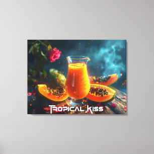 PAPAYA - TROPISCHER KUSS LEINWANDDRUCK