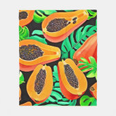 Papaya und Blätter Neues Muster Fleecedecke (Vorderseite)
