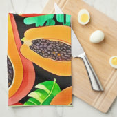 Papaya und Blätter Neues Muster Geschirrtuch (Viertel Falte)