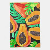 Papaya und Blätter Neues Muster Geschirrtuch (Vertikal)