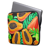 Papaya und Blätter Neues Muster Laptopschutzhülle (Vorderseite Links)