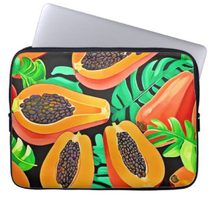 Papaya und Blätter Neues Muster Laptopschutzhülle