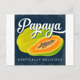 Papaya Vintag Fruchtlabel Retro Postkarte